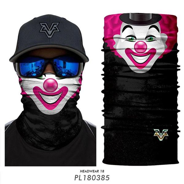 

high elastic 3d jokers headband palhaco clown neck gaiter outdoors sports buffoon tube bandana scarf payaso face mask women men, Blue;gray
