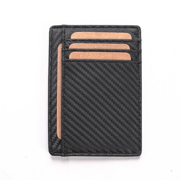 

men vintage men leather wallet antimagnetic carbon fiber card package leather document set male purses, Red;black