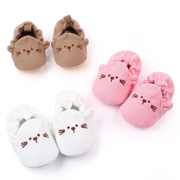 

infant baby boy shoes soft bottom non-slip crib shoes for girls 1 year old knitted slip on cartoon mouse newborn footwear