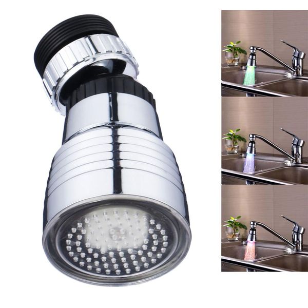 

3 colors temperature sensor water tap led faucet light bathroom kitchen tap faucet 22mm internal thread light faucets