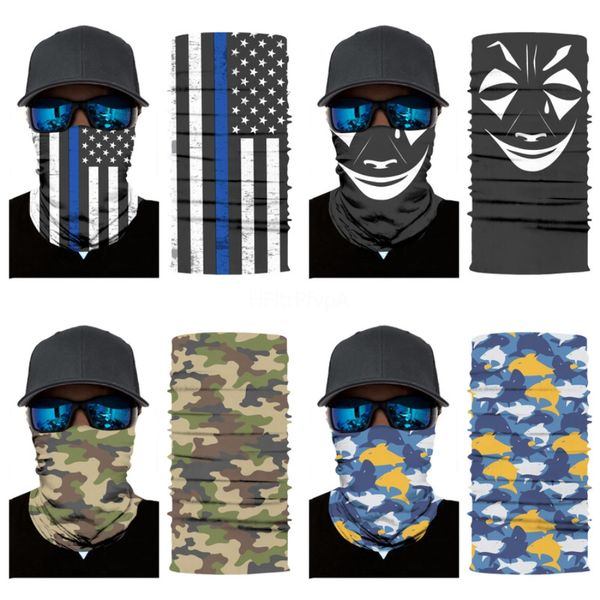 

rcgrz face mask skull scarf american flag magic headwear collar sports er headband cycling skull scarf anti dust earloop skull sca#844, Blue;black