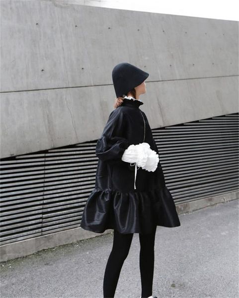 

panelled dresses vintage gown puff sleeve dresses long sleeve cowl neck casul apparels women designer peplum, Black;gray