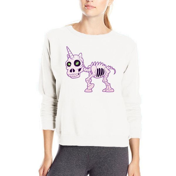 

skull unicorn hoody new design popular cartoon unicorn hoodies breathable cotton clothes pullover loose hoodie casual sweatshirt, Black