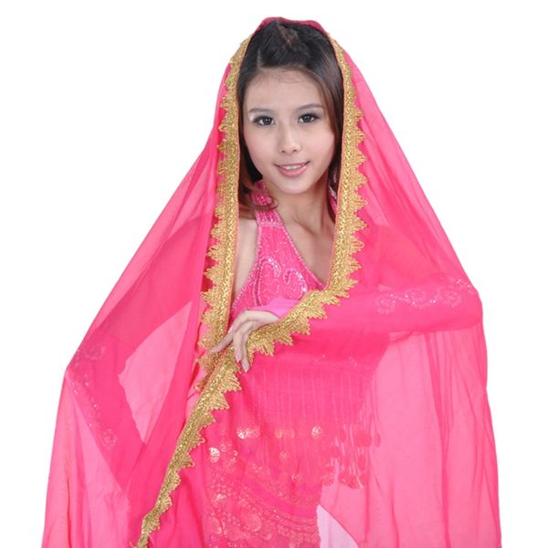 

new chiffon head wrap scarf headpiece india belly dancing clothes bellydance costume head scarf shawl veil bollywood dance, Black;red