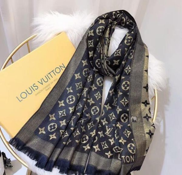 

brand cashmere scarf for women fashion lady winter autumn gold silk cotton long towel belt label soft scarves scarfs 180*70cm, Blue;gray
