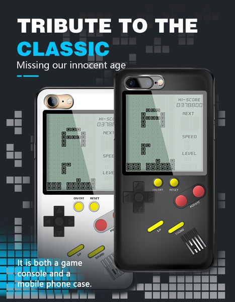 

данные frog тетрис игровые приставки для iphone case ручной мини игры для iphone 6 / 6s ретро игровой консоли чехол для iphone 7 8p x / xs
