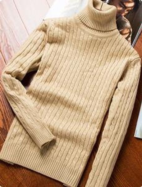

fashion-mens designer knitted sweater casual winter turtleneck sweater male long sleeves woolen shirt atutumn men slim fit pullover, White;black