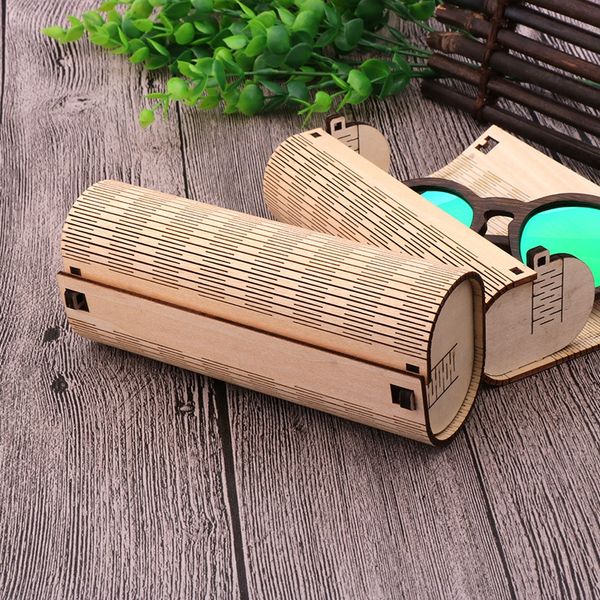 

2019 wooden case case glasses box hollow pattern sun glasses box export style