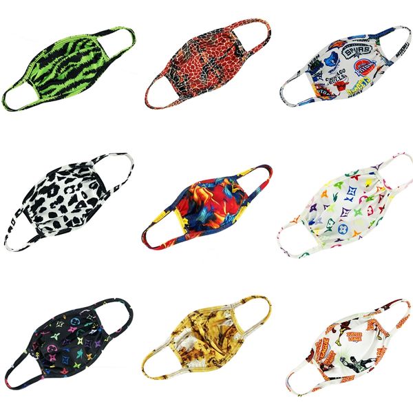 

masque bouche designer printed full face mask black fabric reusable horror #155