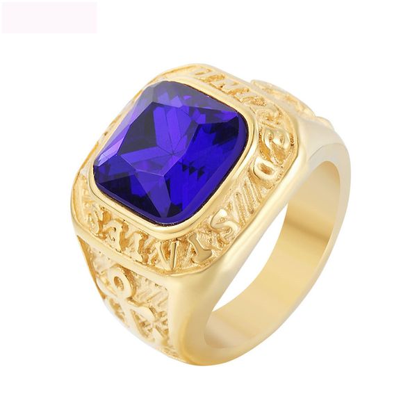 

boat anchor jewelry sapphire ring 316l titanium steel gold color figure navy rings for men ing, Silver