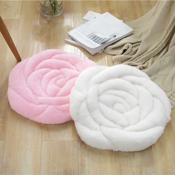 

japanese style 45*45 cm round short hair rose car rug cushion chair cushion chair floor home decoration
