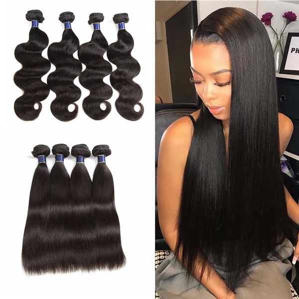 

бразильская прямо объемная волна волосы необработанных deep water wave человеческих волосы weave связка малазийской богородица наращивание в, Black