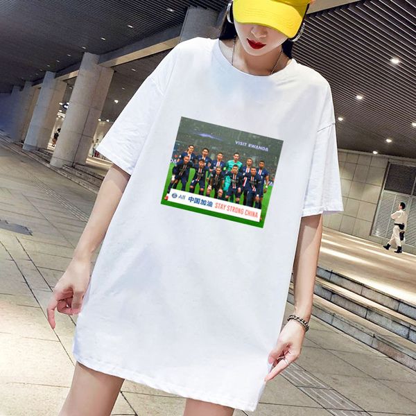 

2020 new design plus size women clothing ladies summer short sleeve dress china refueling print dress -4xl, Black;gray