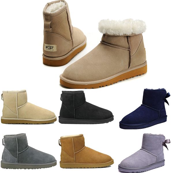 

2019 New WGG Women Australia Classic kneel Boots Ankle boots Black Grey chestnut navy blue Women girl Snow Winter leather boots Size US 5-10