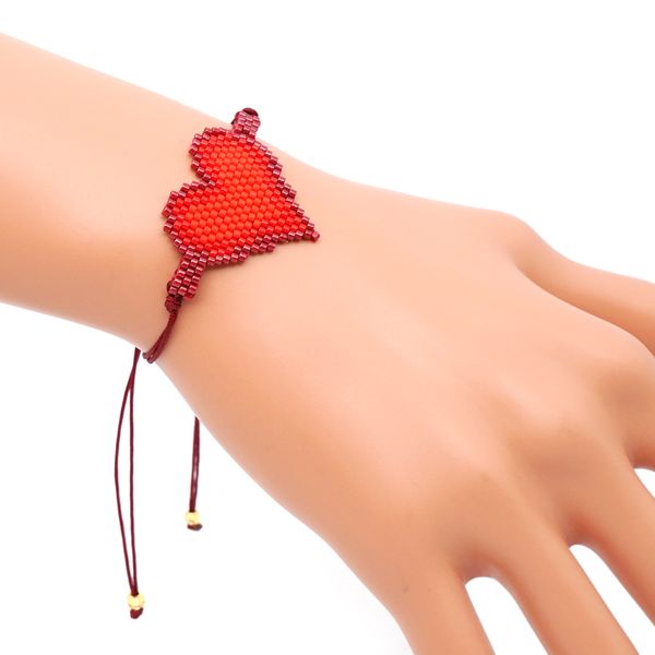 

black red heart bracelets for women bracelet insta fashion jewelry love pulseras mujer 2019 new beads bileklik gift jewelry, Golden;silver