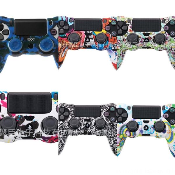 

uryqf ps4 analog thumbstick grip caps protective skin cover case for sony controller dualshock 4 silicone playstation gamepad case