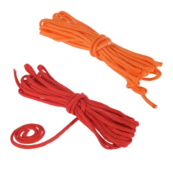 

new-2 pcs 25ft paracord 550 parachute rope 7 core strand for climbing camping buckle rope, orange & red