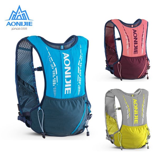

aonijie 5l outdoor hydration backpack sports vest ultralight running bags soft water flask for camping hiking cycling c9102