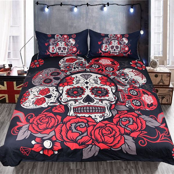 Enchanted Skull Duvet Cover Sets Twin Full Queen King Size Quilt Enchanted Skull Duvet Cover Sets Twin