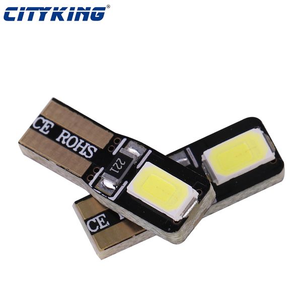 

10pcs auto led t5 2721 w3w w2*4.6d 5730 smd wedge instrument indicator light lamp speedometer gauge cluster dash light 10-15v dc