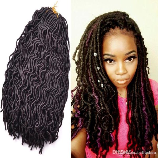 

24roots афро крючком искусственные локс воды дреды волос синтетические крючком плетение волос гавана твист 18 дюймов kanekalon вьющиеся иску, Black