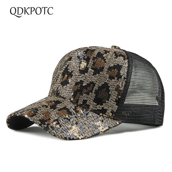 

qdkpotc new women fashion sequin mesh baseball caps female girl outdoor leisure visor cap travel sandy beach sunscreen hat, Blue;gray