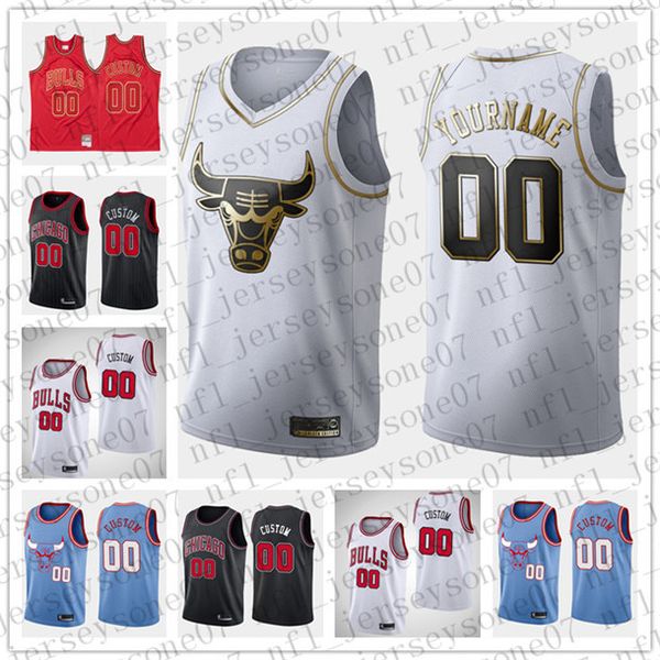 

пользовательские женщин люди youth'schicagobulls00 goldeneditionwhite красного черного throwback баскетбол editionjersey, Black