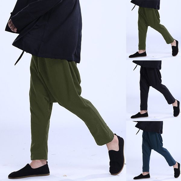 

incerun s-5xl cotton men harem pants big crotch drop trousers baggy pants men pantalon hombre plus size joggers summer hiphop, Black
