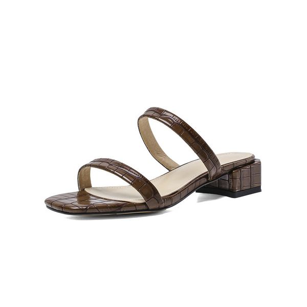 

лето женщины трусы мода женщины narrow band сандал корейский med каблука слайды отпуск вьетнамки обувь, Black