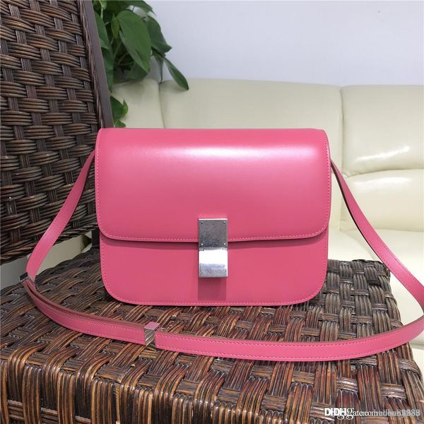 

2018 new women real genuine leather evening celi messenger bags 7a quality toothpick leather classic box handbags chain shoulder bag