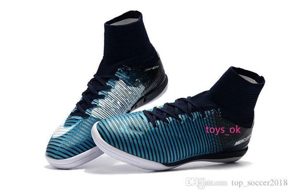 

boots original football ice blue white flat soccer cleats mercurial superfly v sx neymar jr ic indoor soccer shoes