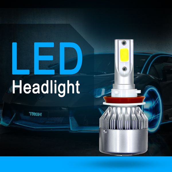 

2pcs led headlight kit h13 h7 h11 h4 h3 9007 9006 9005 9004 880 h1 200w 20000lm 6000k low beam fog headlight bulb hid
