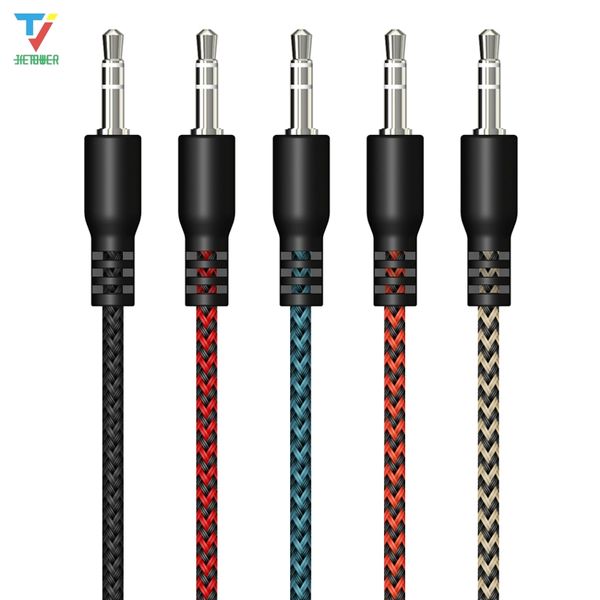 Aux Cable Speaker Braid 3,5mm Jack Audio Cabo para fone de ouvido de carro 3,5 mm Cabo de alto -falante para microfone mp3 mp4