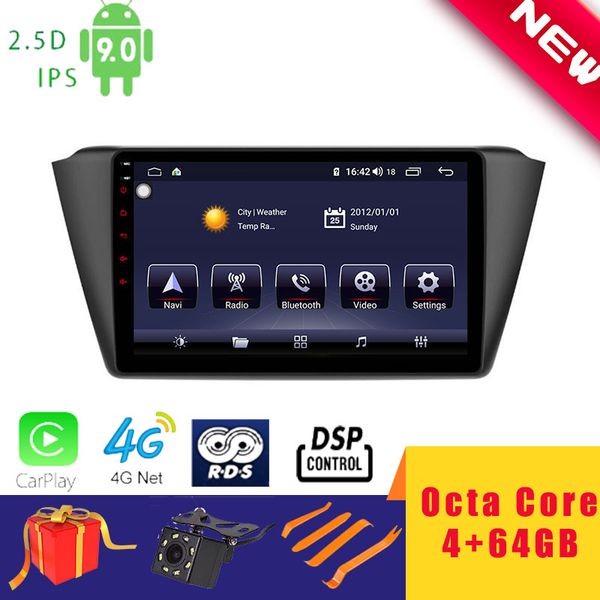 

9" android 9.0 car multimedia player stereo for fabia nj3 2015~2017 navigation head unit octa core dsp 2.5d+ips 4g carplay car dvd