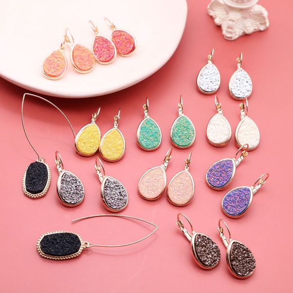 

teardrop earrings cute small fashion new designs trendy glitter geomtric party holiday jewelry for girls women, Golden;silver