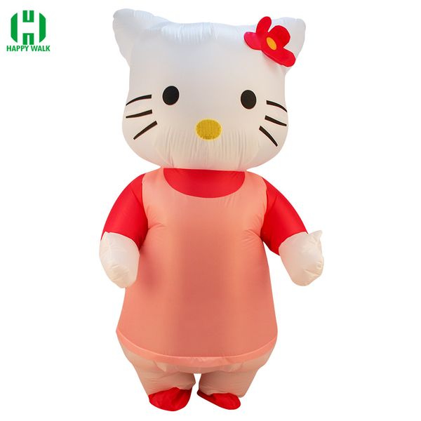 

halloween inflatable costume women cosplay hallo kitty cat pink purim carnival christmas carton model party fancy dress adult, Black;red