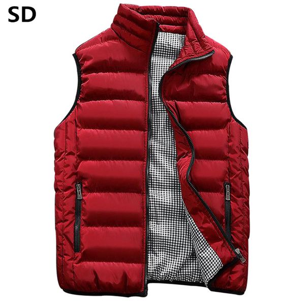 

mens jacket without sleeves plus size waistcoat men thicken waistcoat windbreaker outdoors male coats cotton-padded vest 1091, Black;white