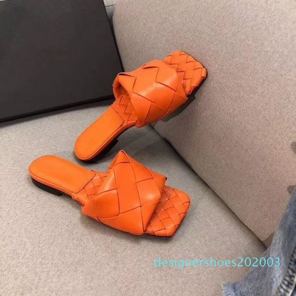 

new 2020 women brand square toe slippers,designer waves genuine leather summer beach sandals bridal dress wedding shoes plus size 35-42 d03, Black