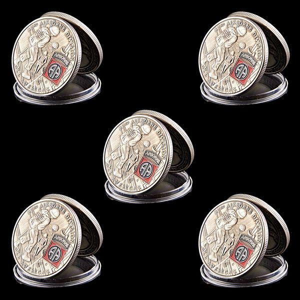 

5pcs USA 82nd Airborne Division US Liberty Eagle Custom Metal Copper Military Challenge Coin Collectibles Gifts