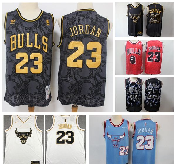 

Мужской баскетбол Chicago Bulls Michael Jordan Mitchell Ness 1996-97 ultimate victory black blue white Swingman Jersey 414