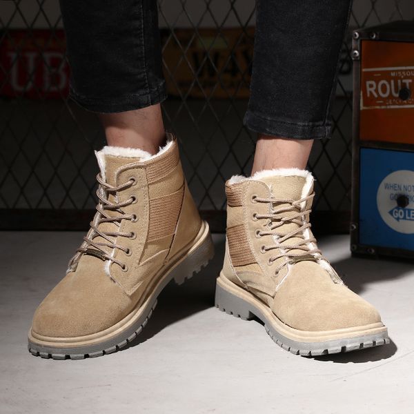 

men hiking shoes waterproof leather shoes climbing & fishing new popular outdoor man high winter boots large, Black