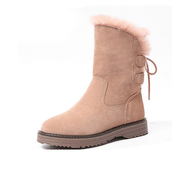 

snow boots women's shoes winter 2020 new wild fashion casual thickening plus velvet warm non-slip trend winter, Black