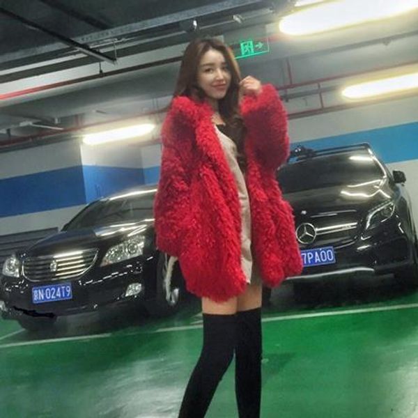 

furry 2020 winter women's faux fur coat artificial fur overcoat furry jacket femme plus size fake outwear z286, Black
