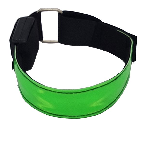 

4pcs cycling reflective strips adjustable high visibility led armband bracelet elastic outdoor glow safty belt night running, Black