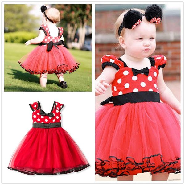 

babies mouse dress for baby baptism christening gown kids clothes baby girl clothing birthday party outfits girls dresses, Red;yellow