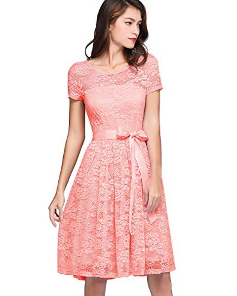 

bridesmay women's sheer neck floral lace short bridesmaid dresses sleeves, Black;gray