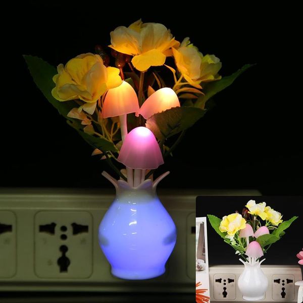 

kids colorful flower night lights led luminous lamp plug sensor glow in the dark toys for baby bedroom children sleeping lamp