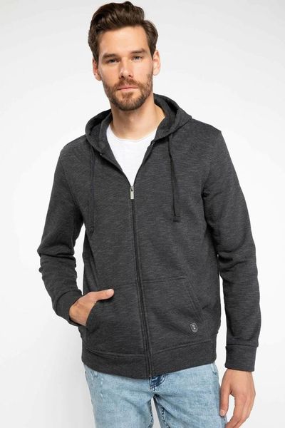 

defacto autumn army green grey color men hoodies casual long sleeve pullover sweatshirts cardigan / bolero-h1878az18au-h1878az18au, Black