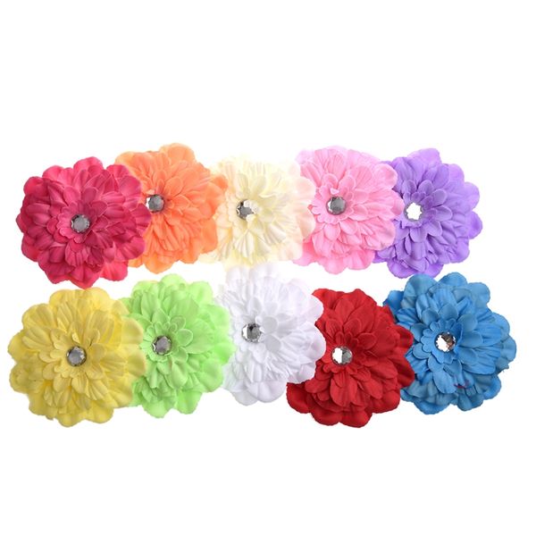 

10 x прекрасного гербер цветок маргаритки зажим для маленьких девочек ребенка брошь украшения для волос, Slivery;white