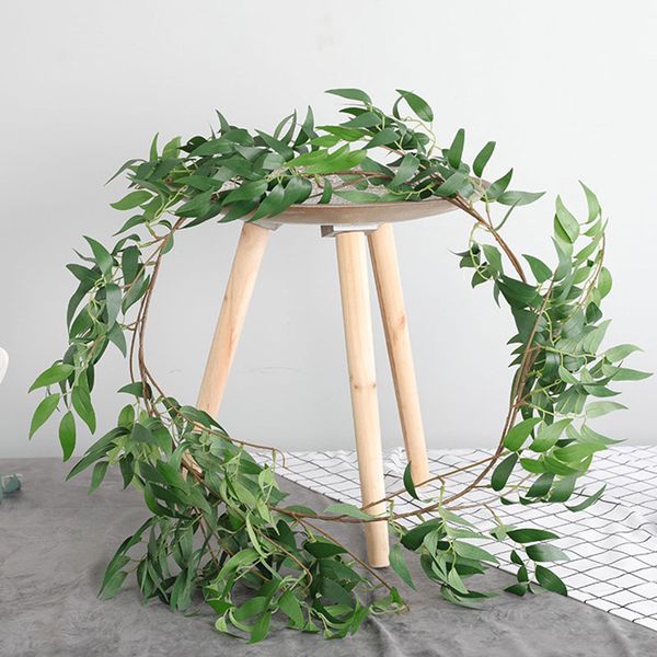 

1.7m gray/green artificial eucalyptus rattan artificial willow vine fashion creative greenery garland restaurant party wreath